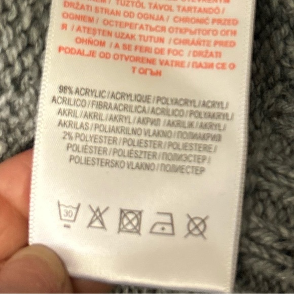 50%off w♥️ VNTG Tokyo Laundry Mens Grey Collared Fair Isle Cardigan flaw - Picture 4 of 7